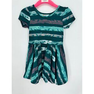Dotdotsmile Girls Dress Size 12/24 Months Green Stripe Print New with Tags